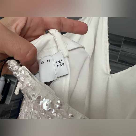 ASOS EDITION Eva Embellished Cami Midi Wedding Reception Dress in Ivory - Picture 3 of 12